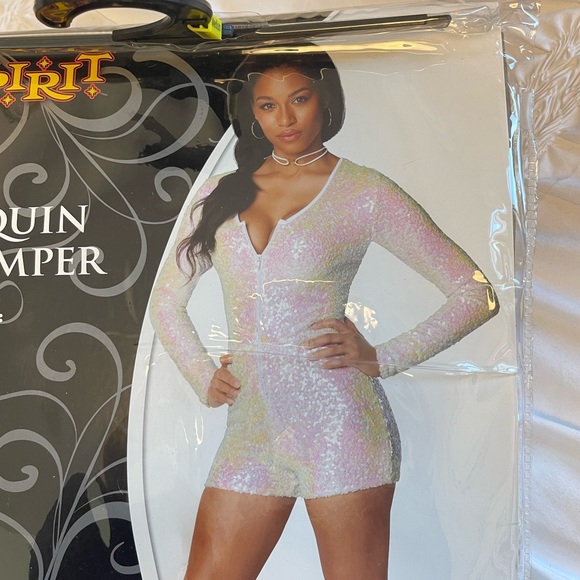 Black Sequin Romper Spirit Halloween 2022
